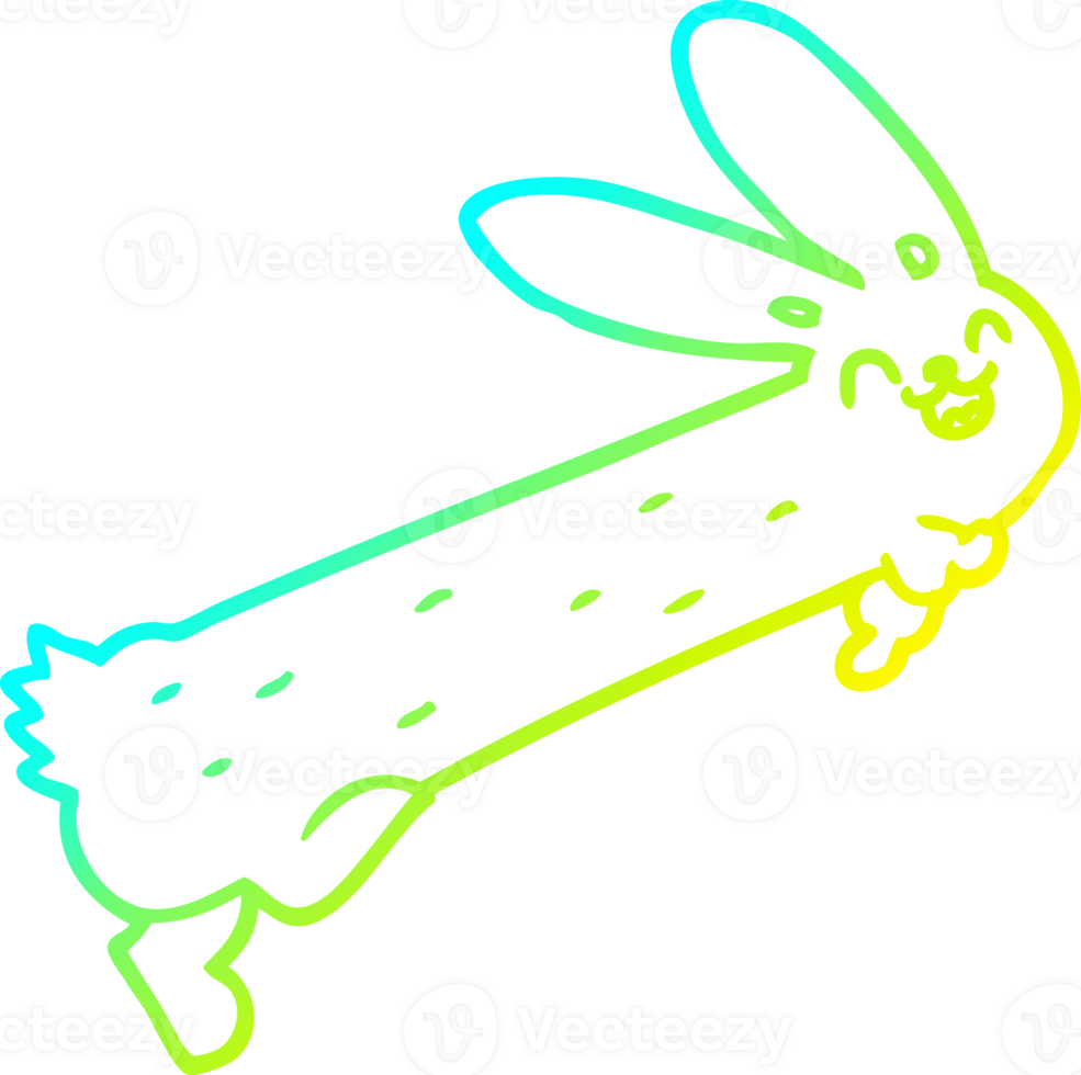 cold gradient line drawing funny cartoon rabbit png