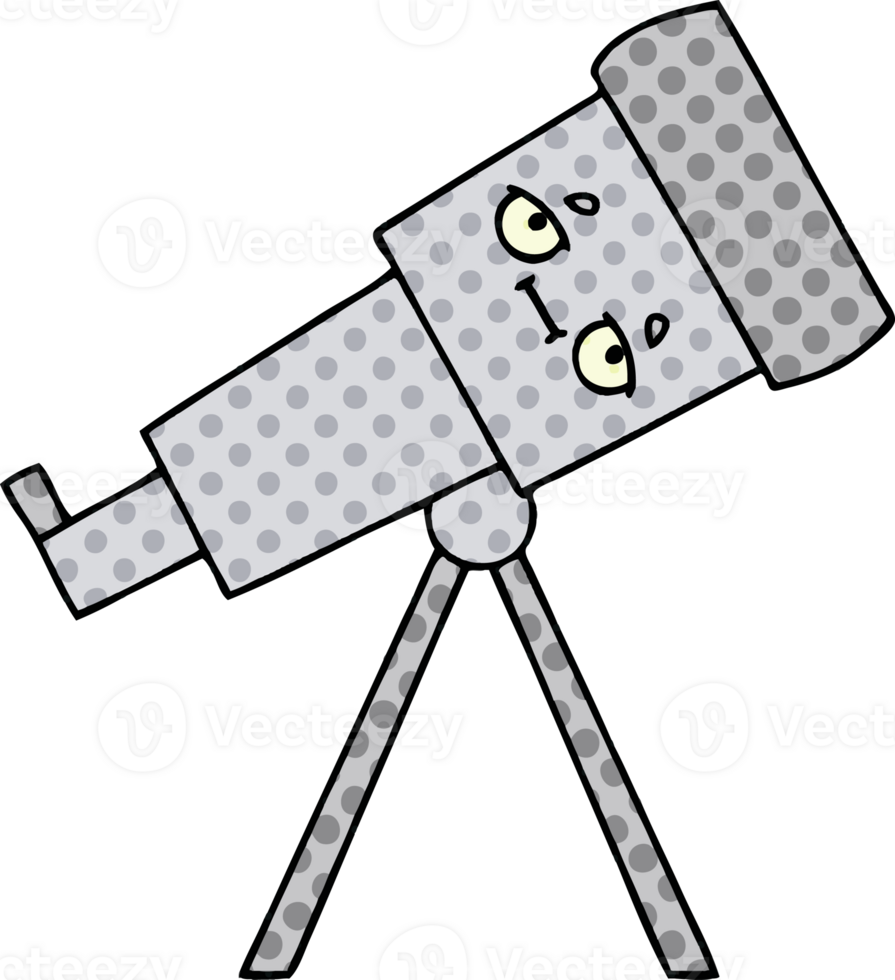 comic book style cartoon telescope png