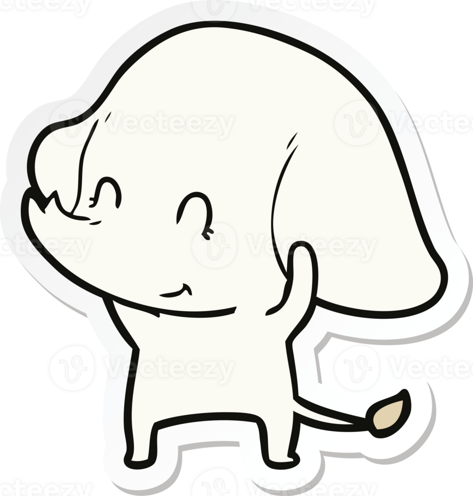 sticker of a cute cartoon elephant png