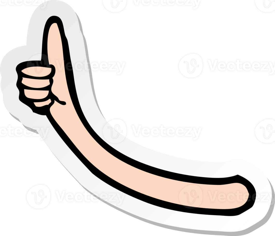 sticker of a cartoon arm gesture png