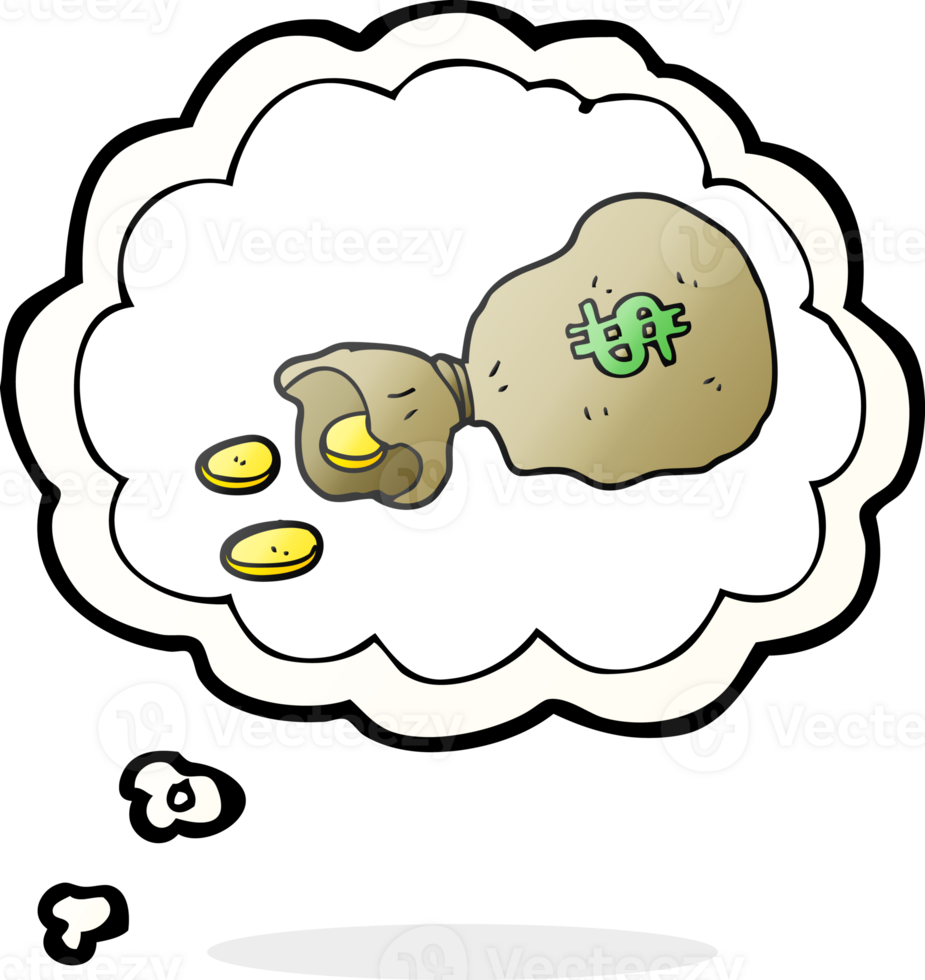 thought bubble cartoon bag of money png