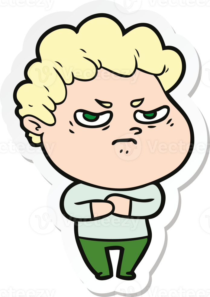 sticker of a cartoon angry man png