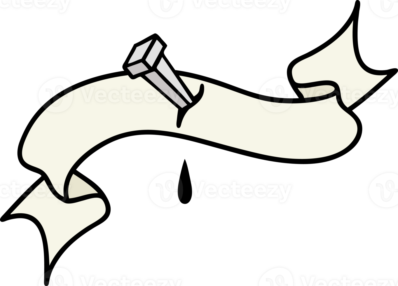 tattoo with banner of iron nail png