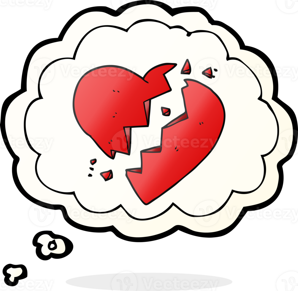 thought bubble cartoon broken heart png