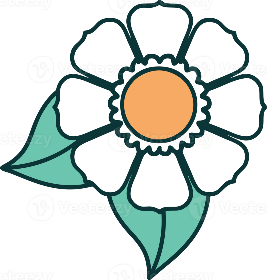 tattoo style icon of a flower png