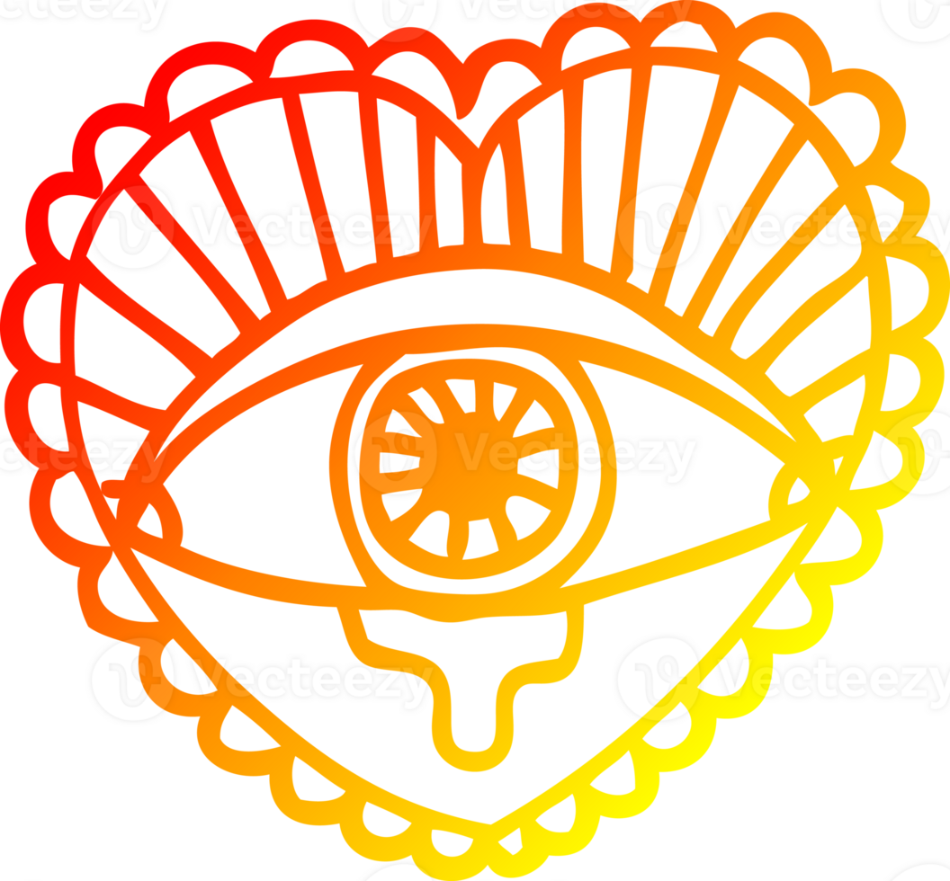 warm gradient line drawing cartoon love heart eye tattoo png