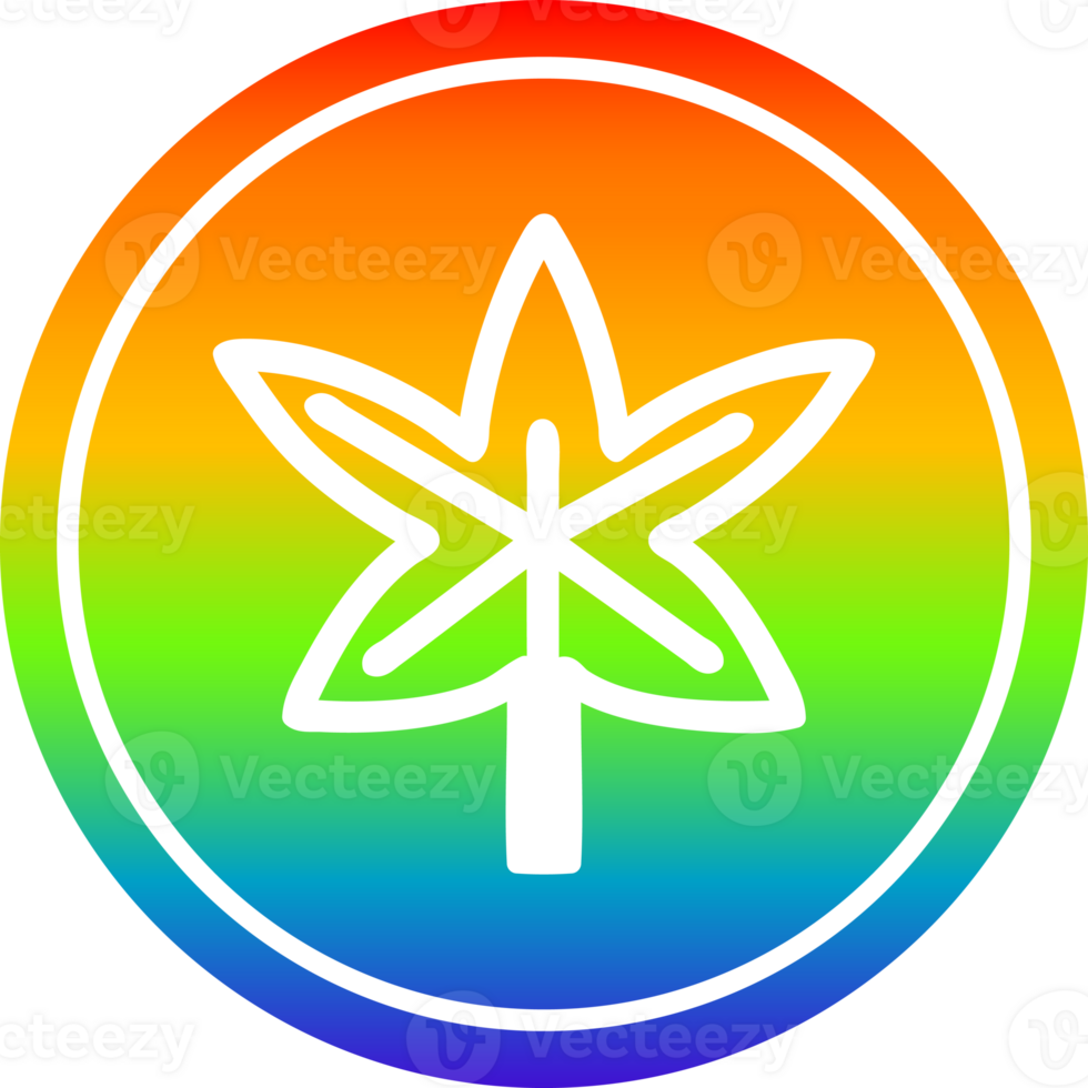 marijuana leaf circular in rainbow spectrum png