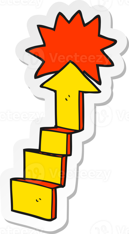 sticker of a cartoon stepping up arrow png