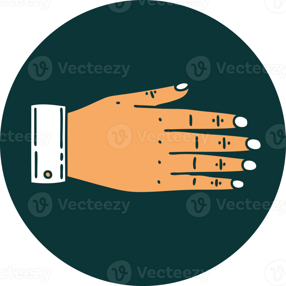 tattoo style icon of a hand png