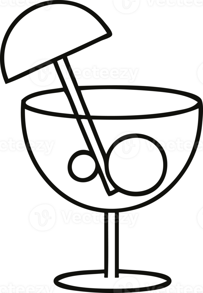 line drawing cartoon fancy cocktail png