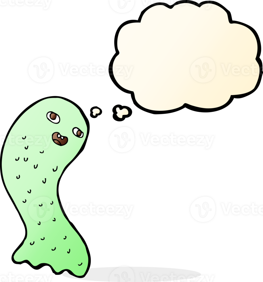 funny cartoon ghost with thought bubble png