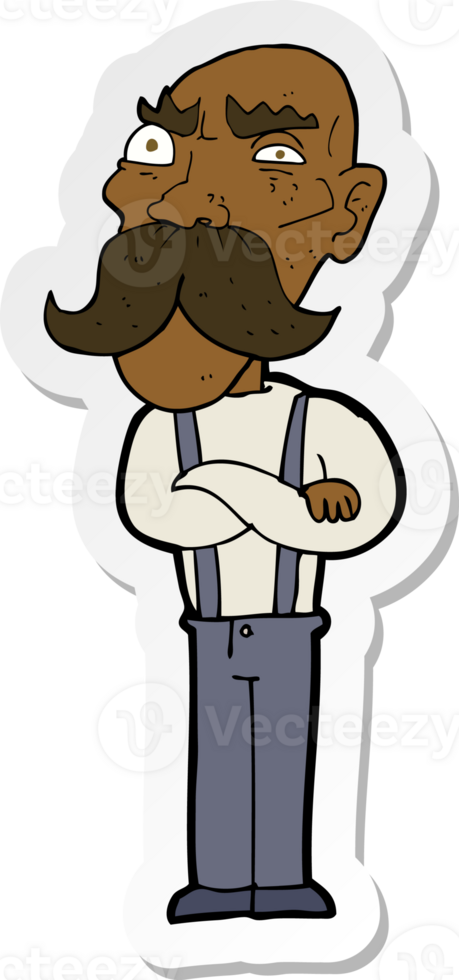 sticker of a cartoon angry old man png