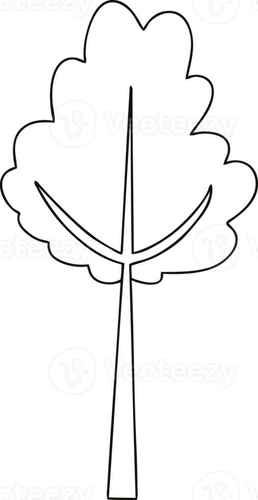 quirky line drawing cartoon tree png