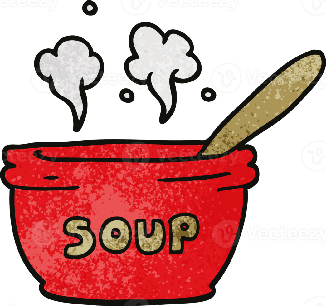 dessin animé doodle de soupe chaude png