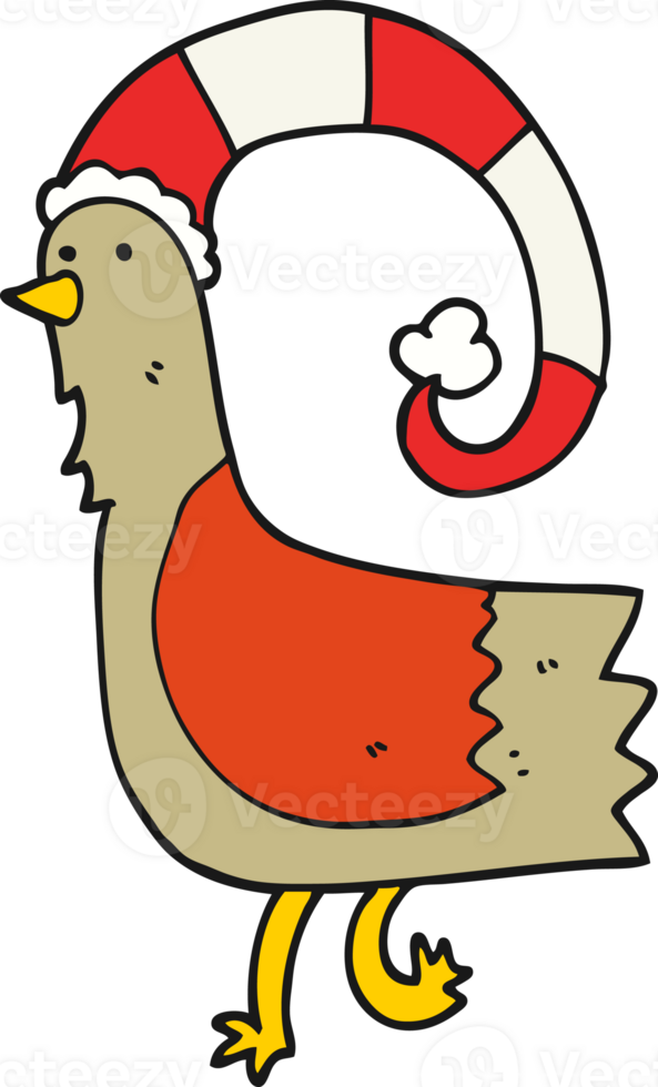 cartoon chicken in funny christmas hat png