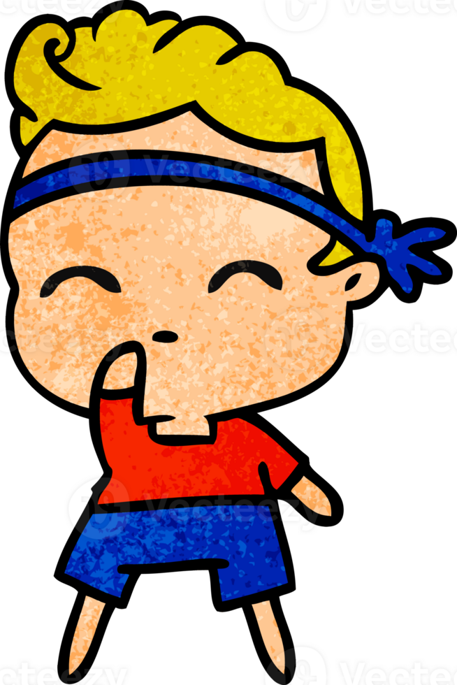 textured cartoon of kawaii cute fitness boy png