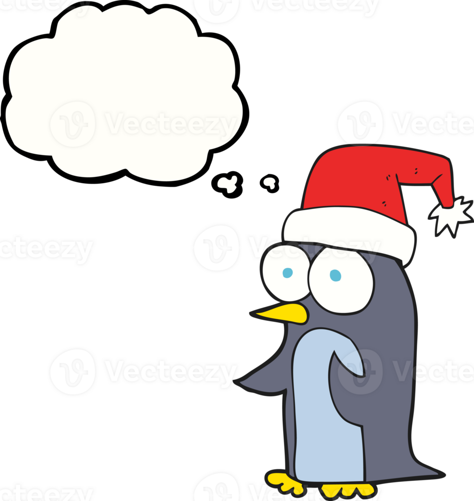 thought bubble cartoon christmas penguin png