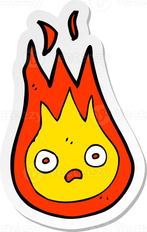 sticker of a cartoon friendly fireball png