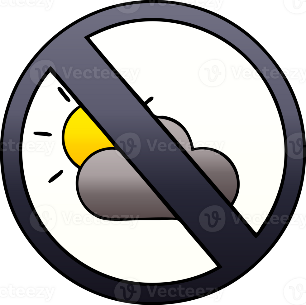 gradient shaded cartoon weather warning sign png