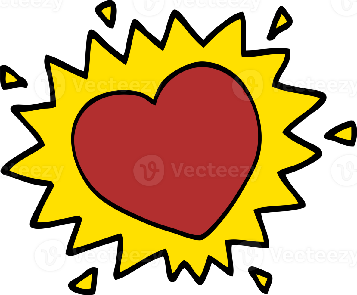 cartoon doodle love heart png
