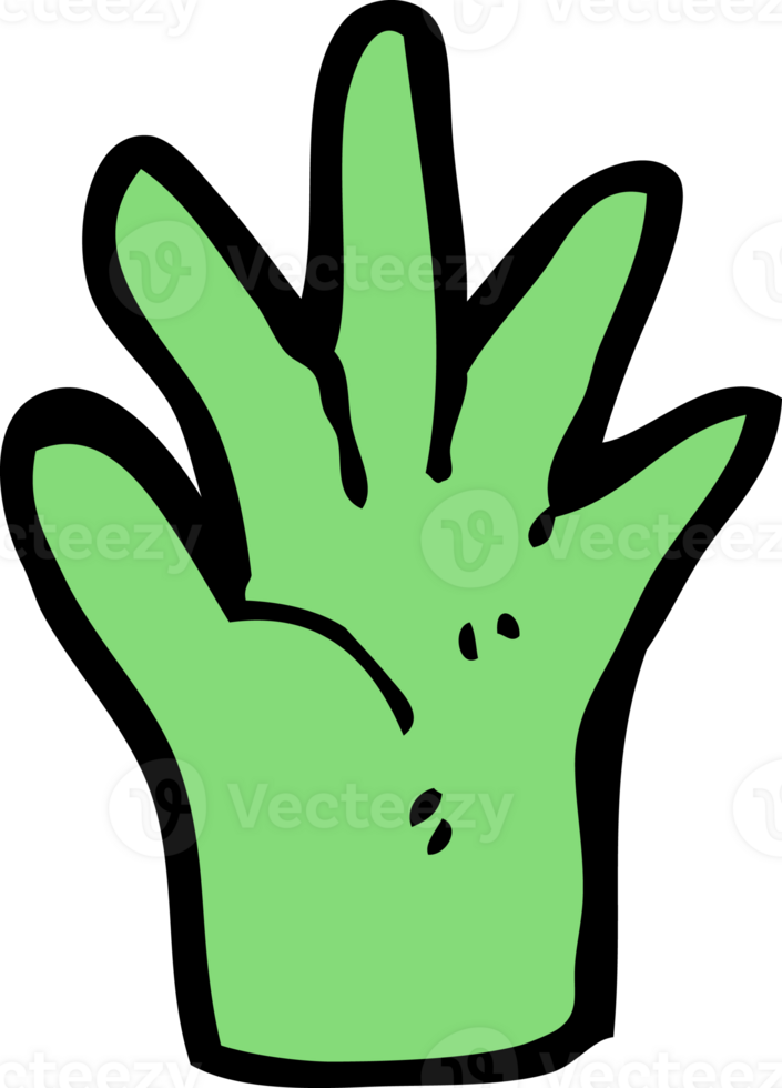 tecknad serie grön hand symbol png