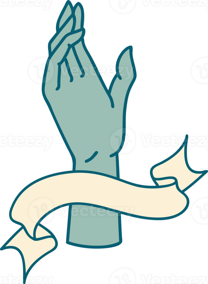 tattoo with banner of a hand png