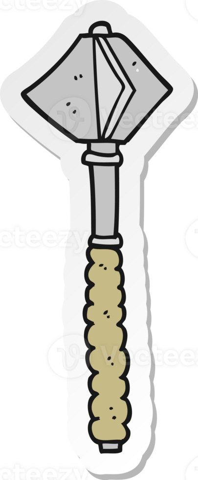 sticker of a cartoon medieval mace png