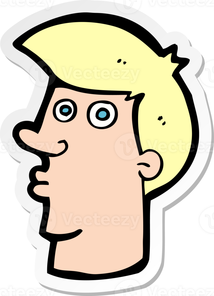 sticker of a cartoon confused man png