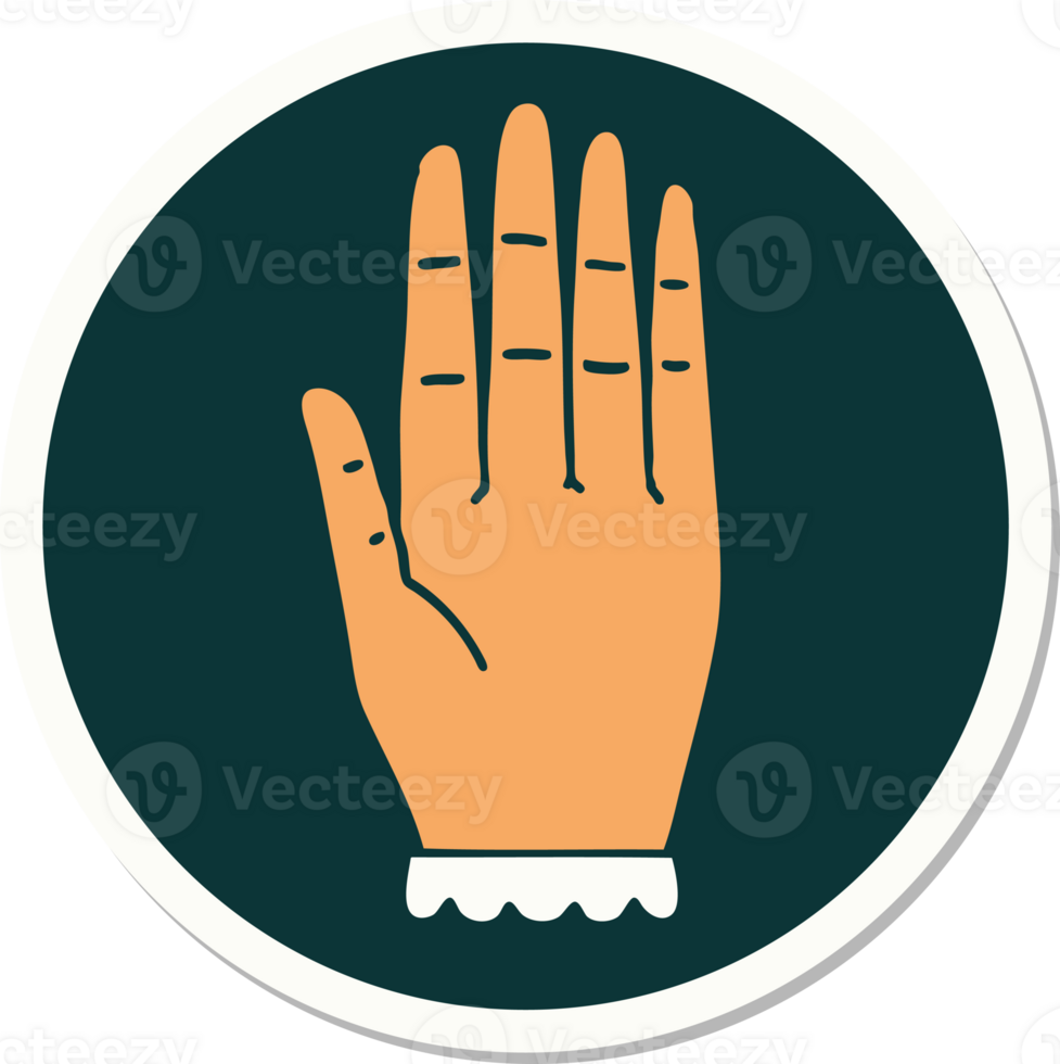 tattoo style sticker of a hand png