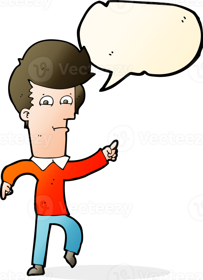cartoon man pointing with speech bubble png