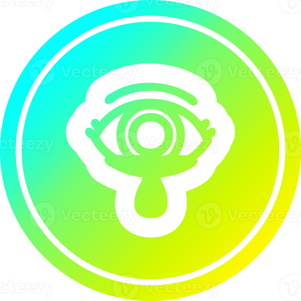mystic eye crying blood circular in cold gradient spectrum png