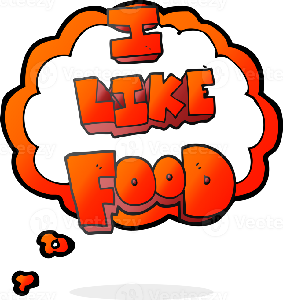 thought bubble cartoon i like food symbol png