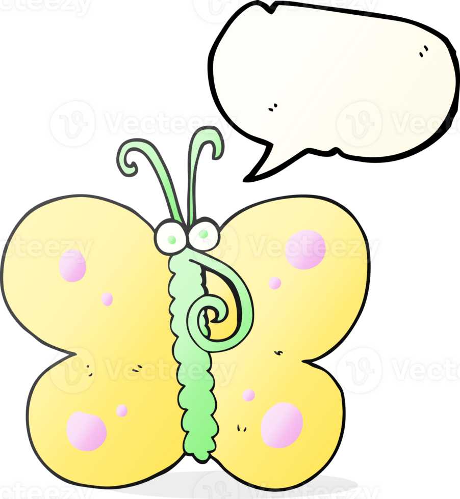 speech bubble cartoon butterfly png