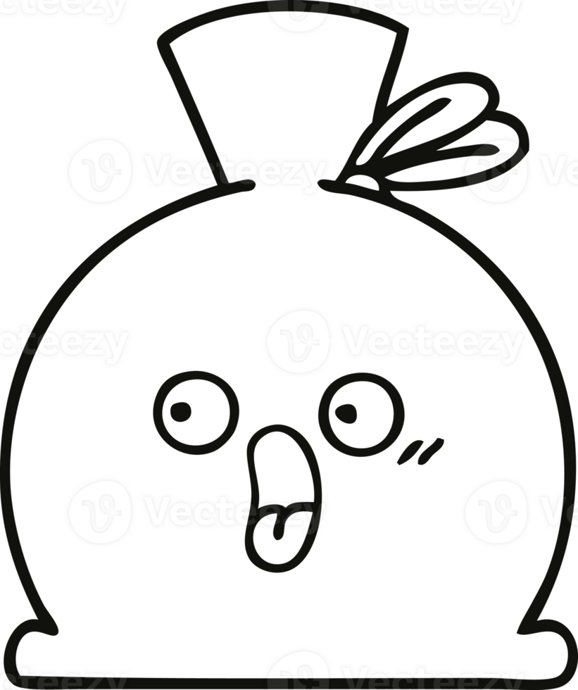 line drawing cartoon sack png