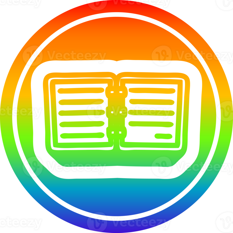 note book circular in rainbow spectrum png