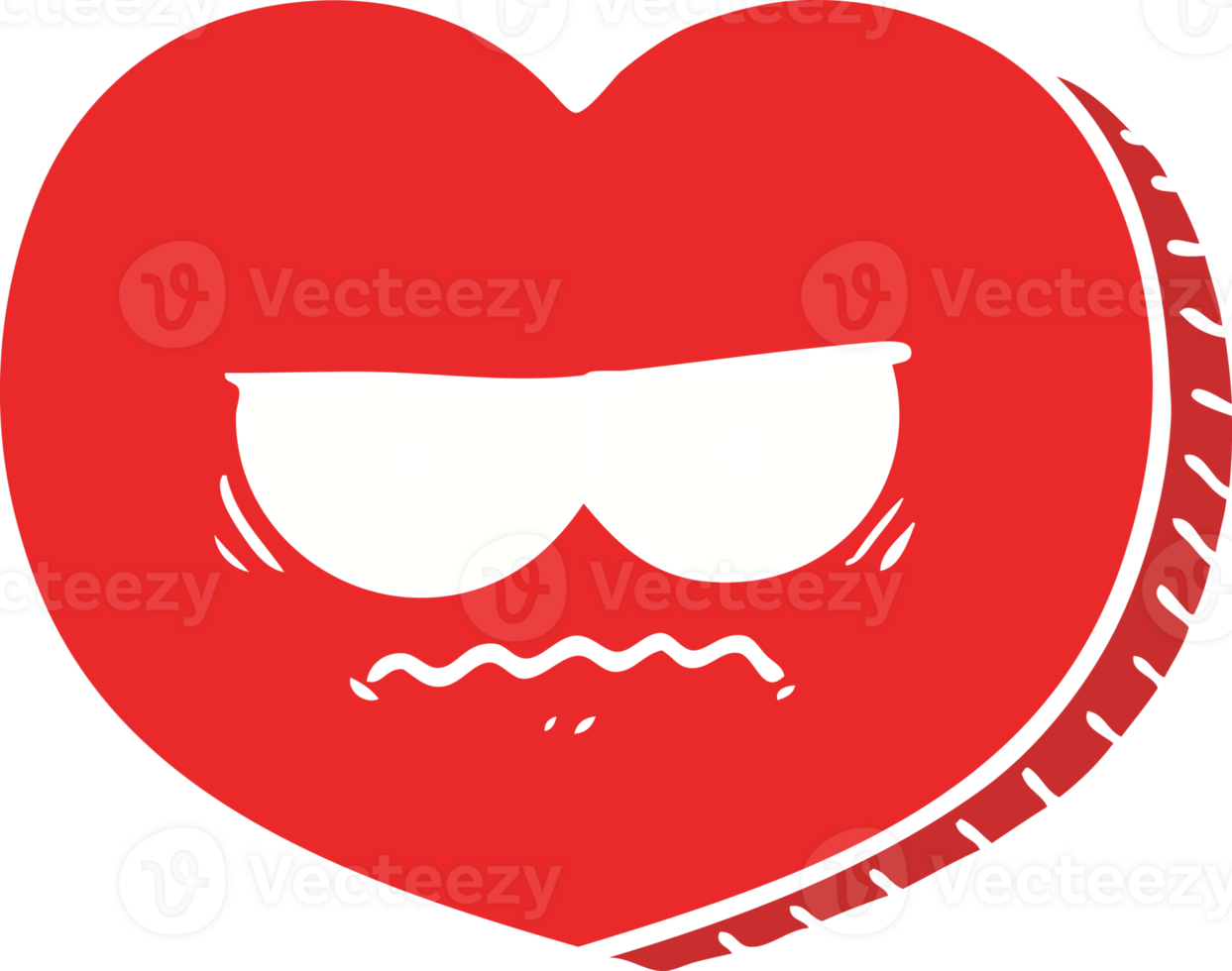 flat color style cartoon angry heart png