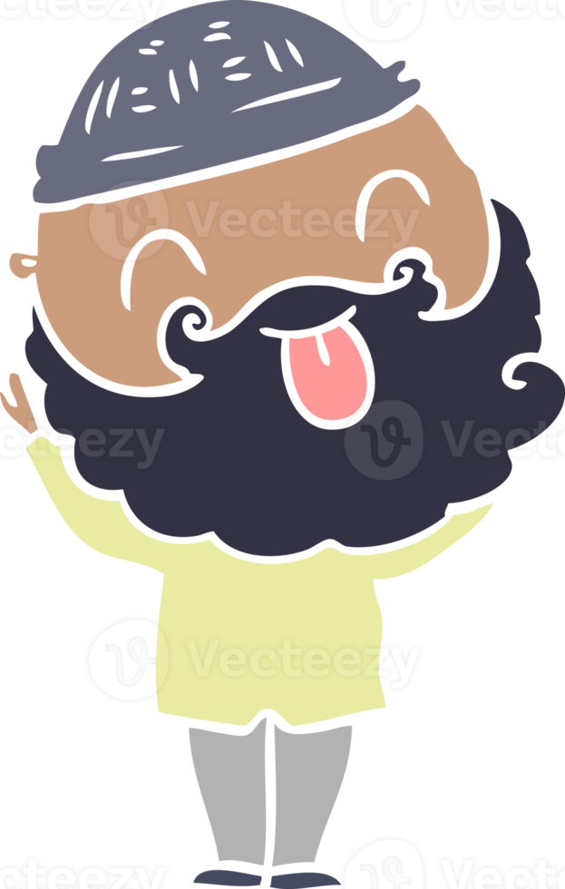 man with beard sticking out tongue png