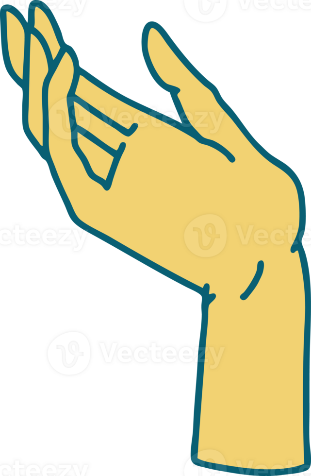 tattoo style icon of a hand png