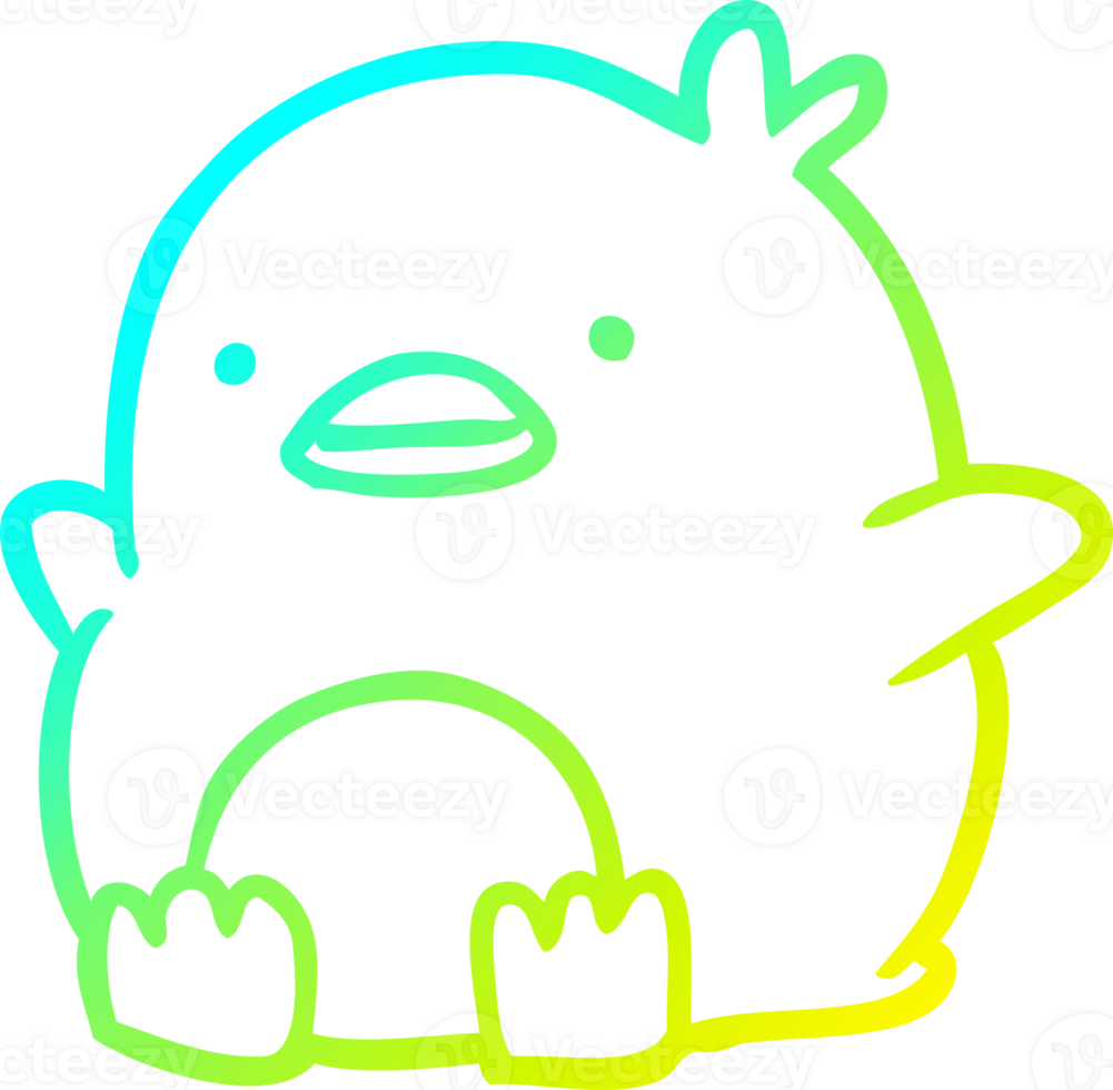 cold gradient line drawing cute penguin png