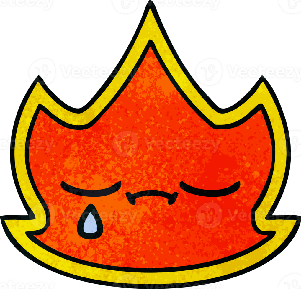 retro grunge texture cartoon fire png