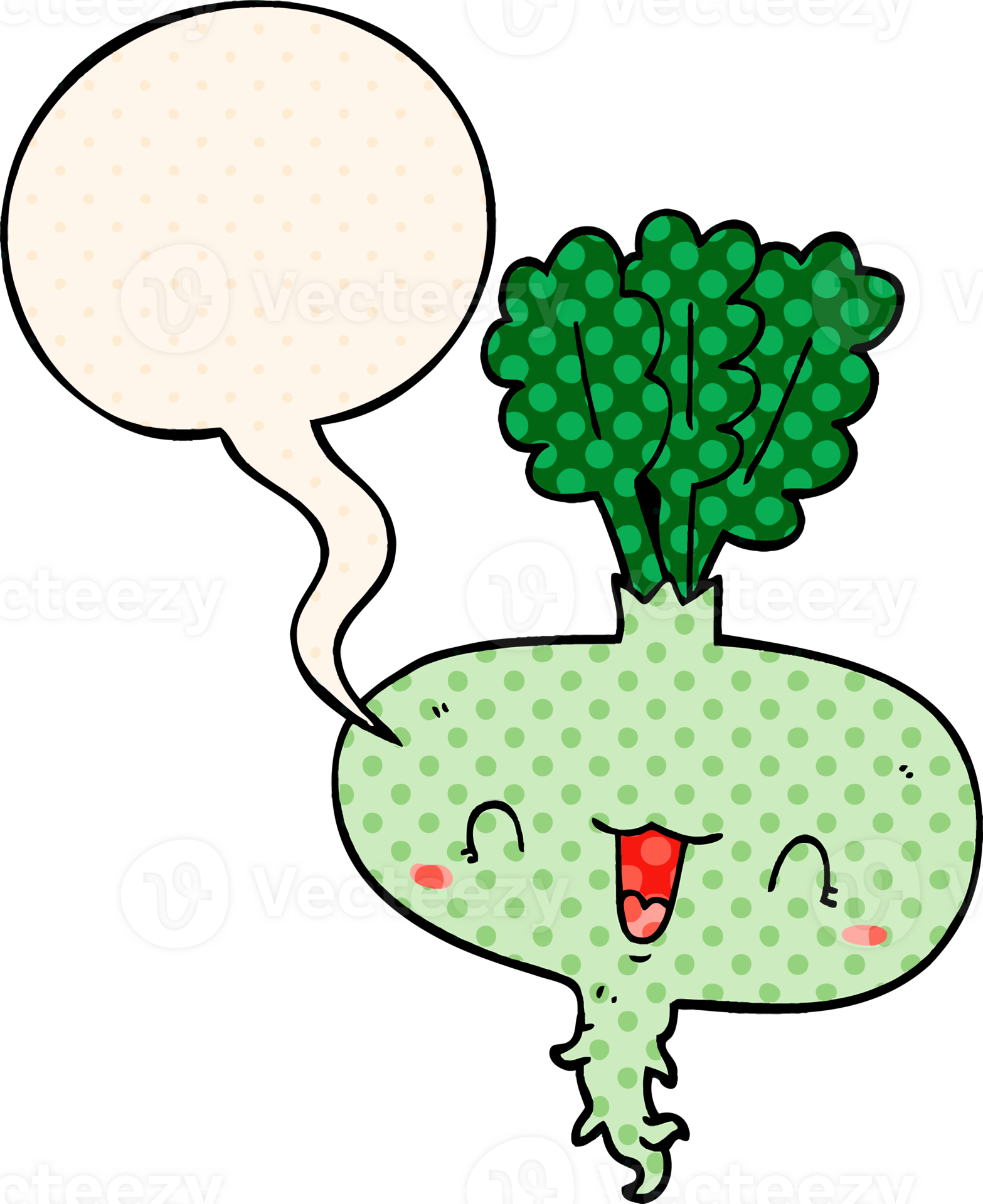 cartoon turnip and speech bubble in comic book style 45289310 PNG