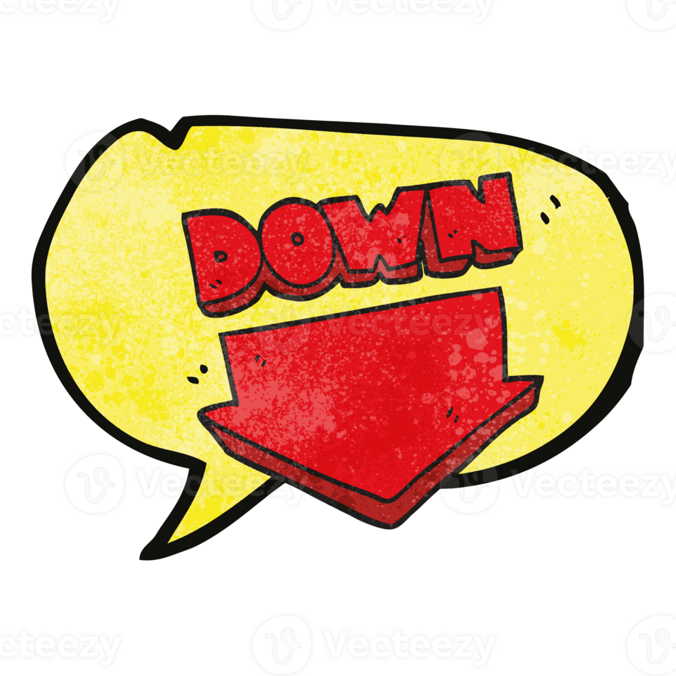 speech bubble textured cartoon down arrow symbol png