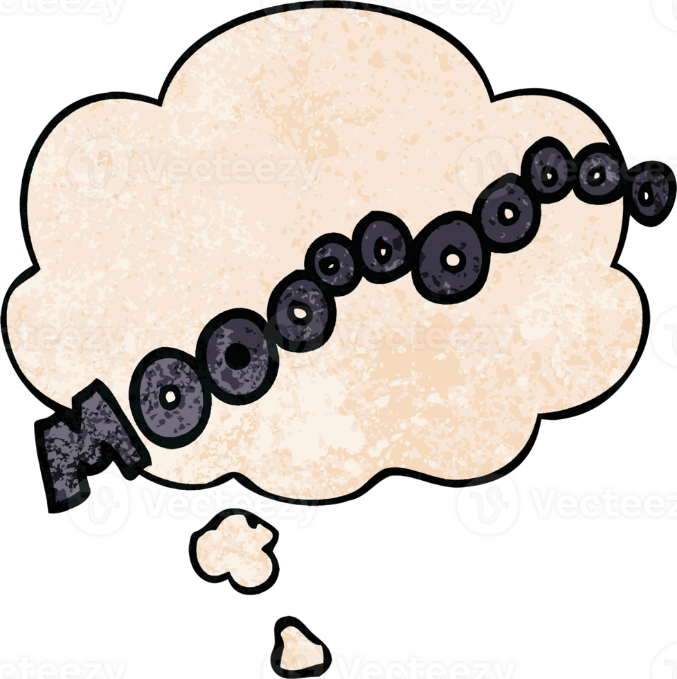 cartoon moo noise and thought bubble in grunge texture pattern style png
