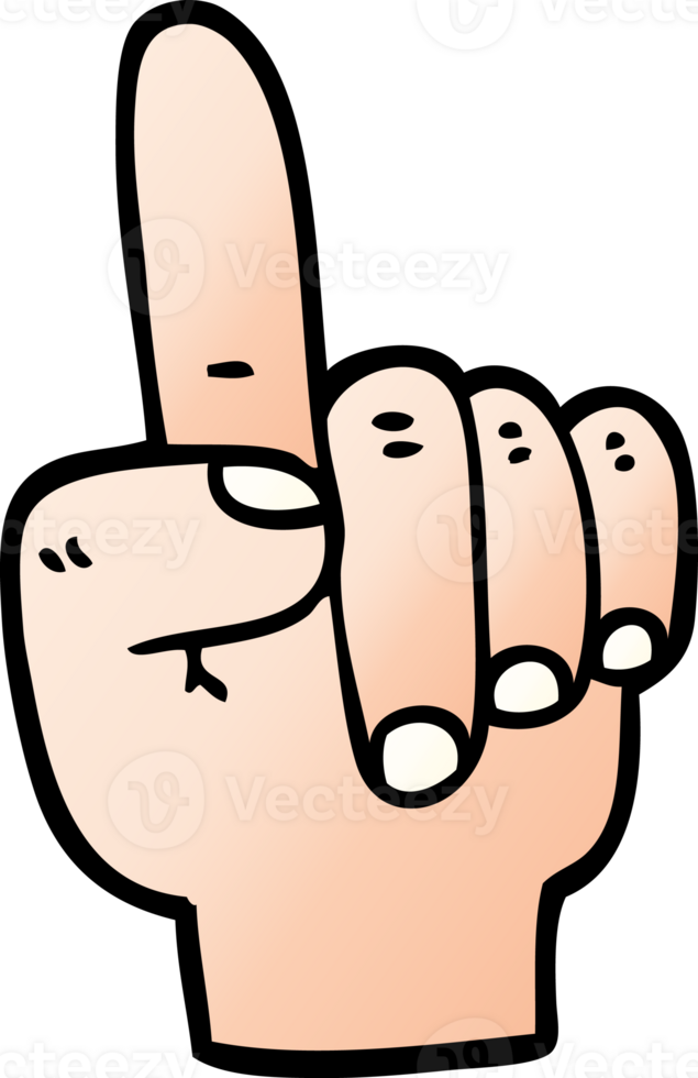 png gradient illustration cartoon pointing hand