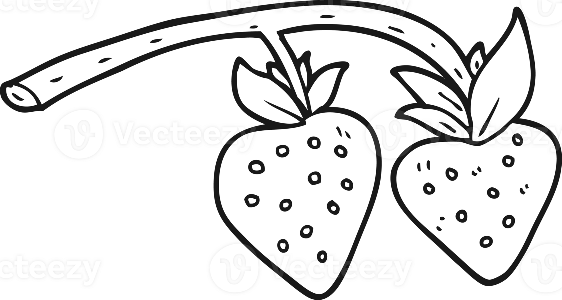 black and white cartoon strawberries png