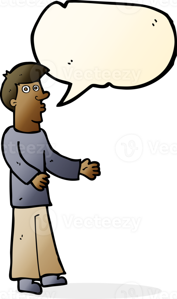 cartoon curious man with speech bubble png