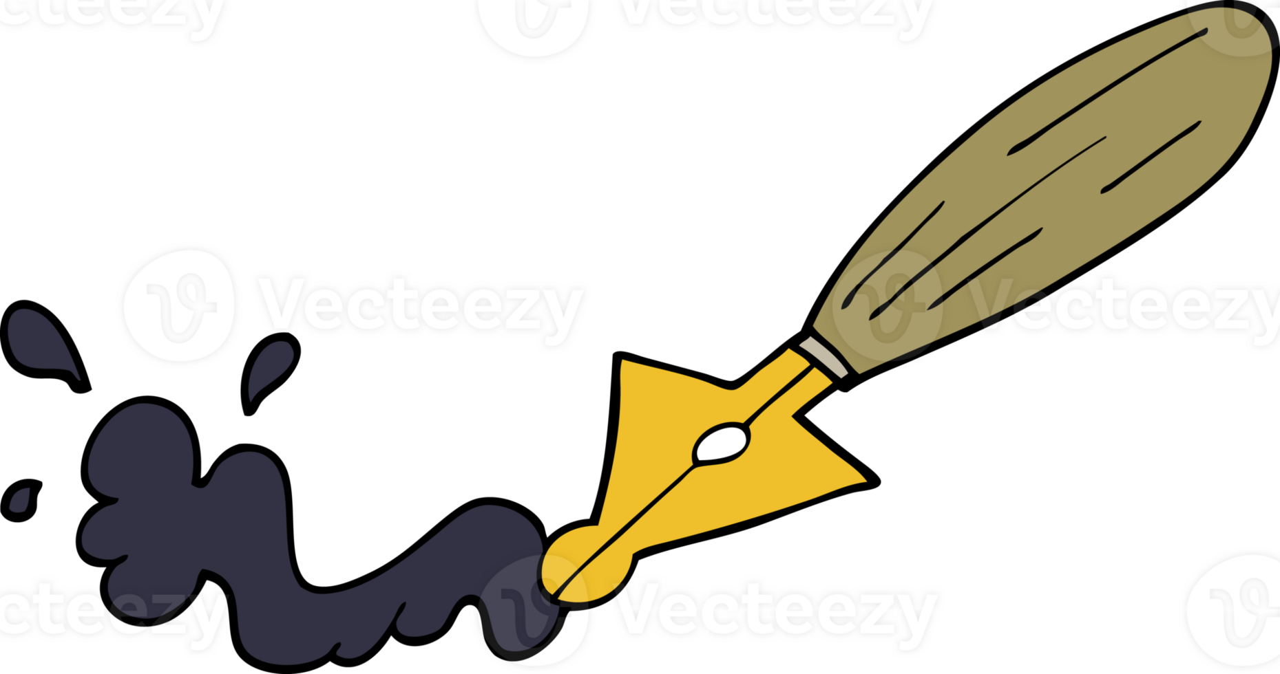 cartoon doodle fountain pen png