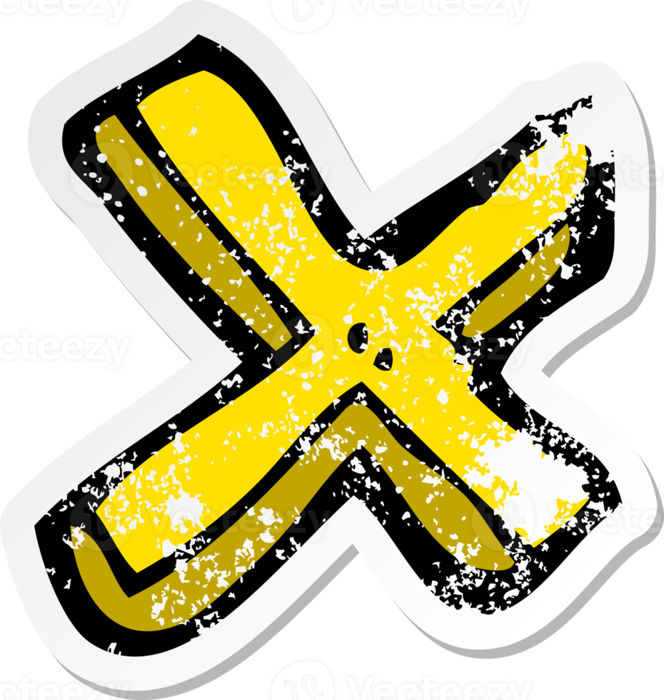 retro distressed sticker of a cartoon letter png
