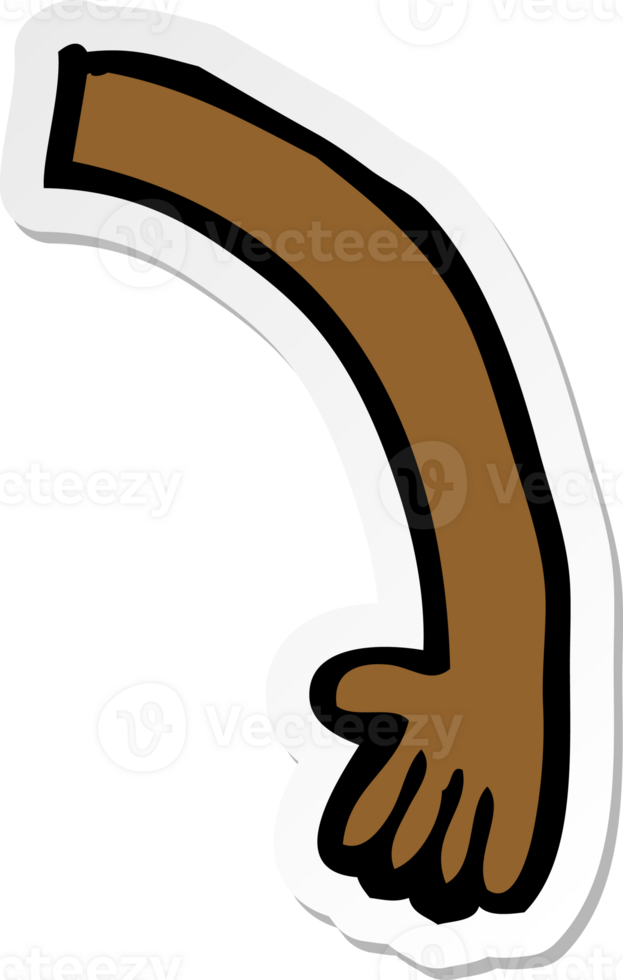 klistermärke av en tecknad arm png