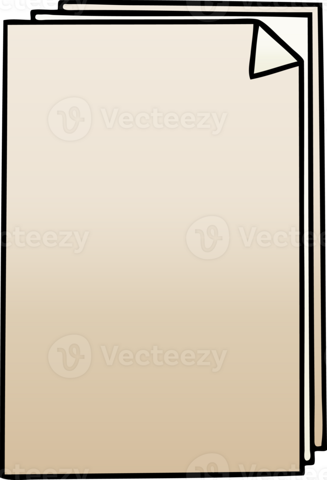 quirky gradient shaded cartoon paper pile png